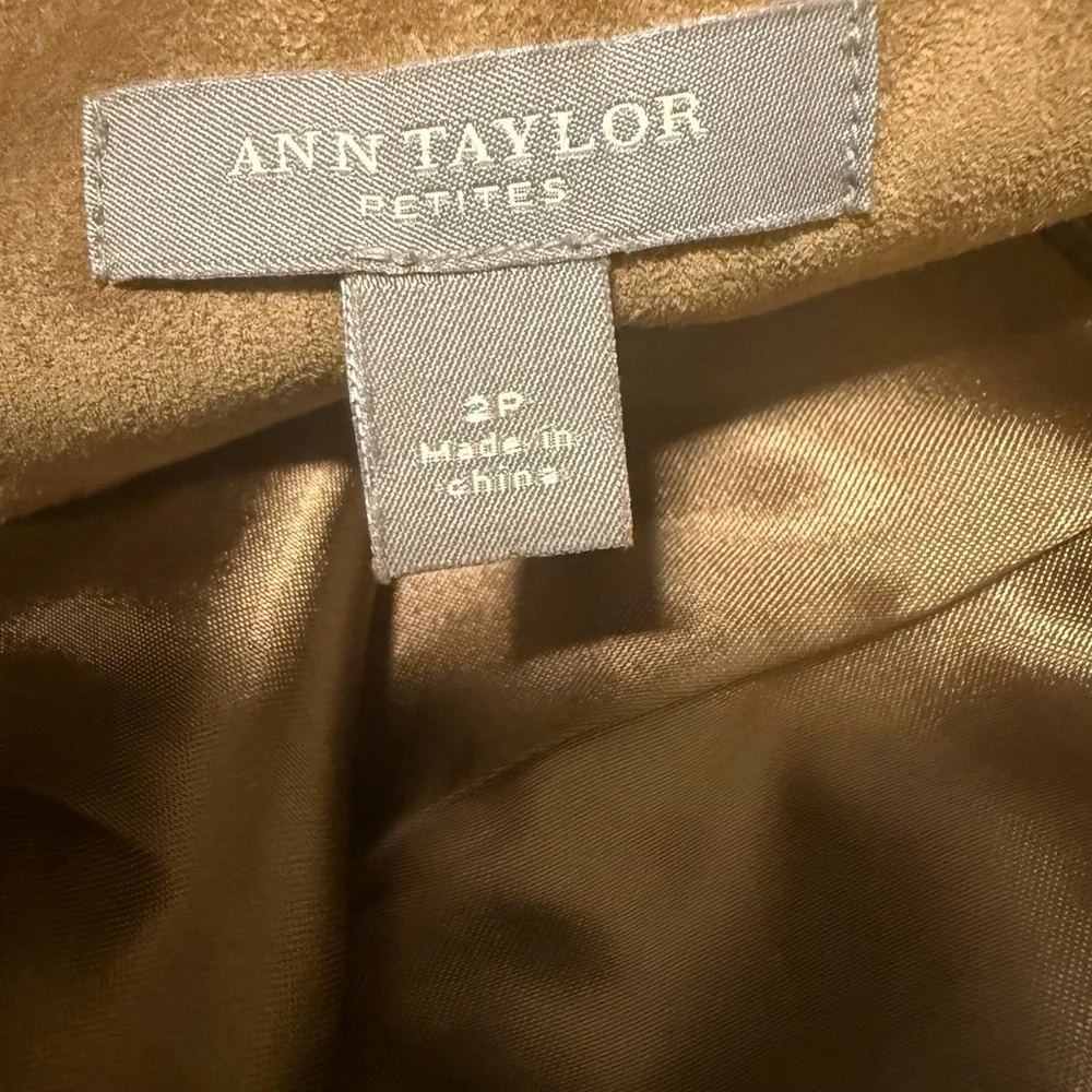 Ann Taylor Brown Suede A-Line‎ Skirt